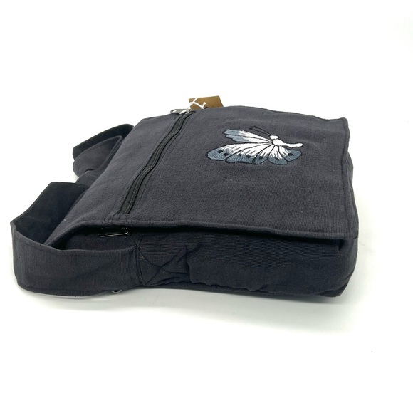 Messenger Bag With Butterfly Embroidery - Picture 3 of 12